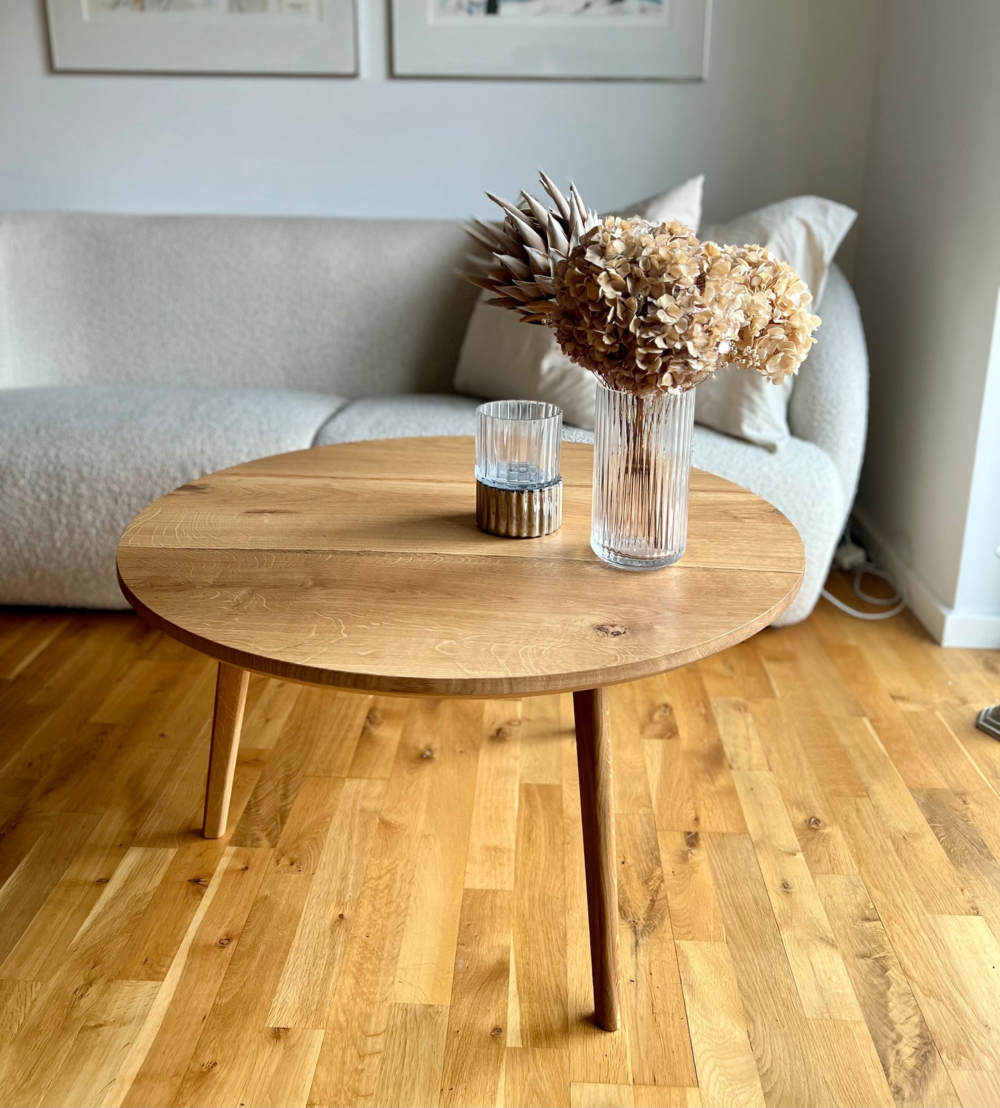 Sofa -Rundbord Egetræ