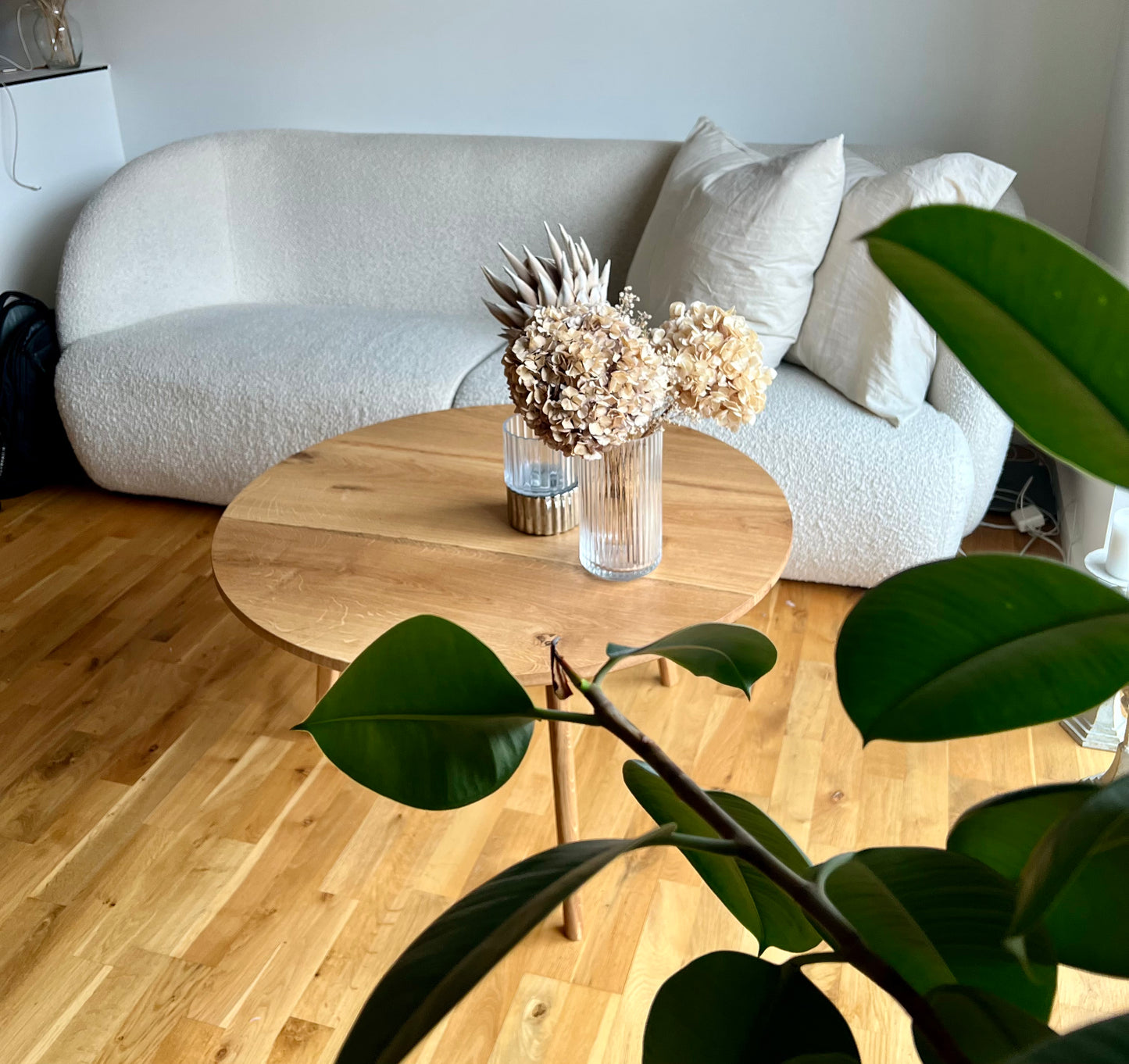 Sofa -Rundbord Egetræ