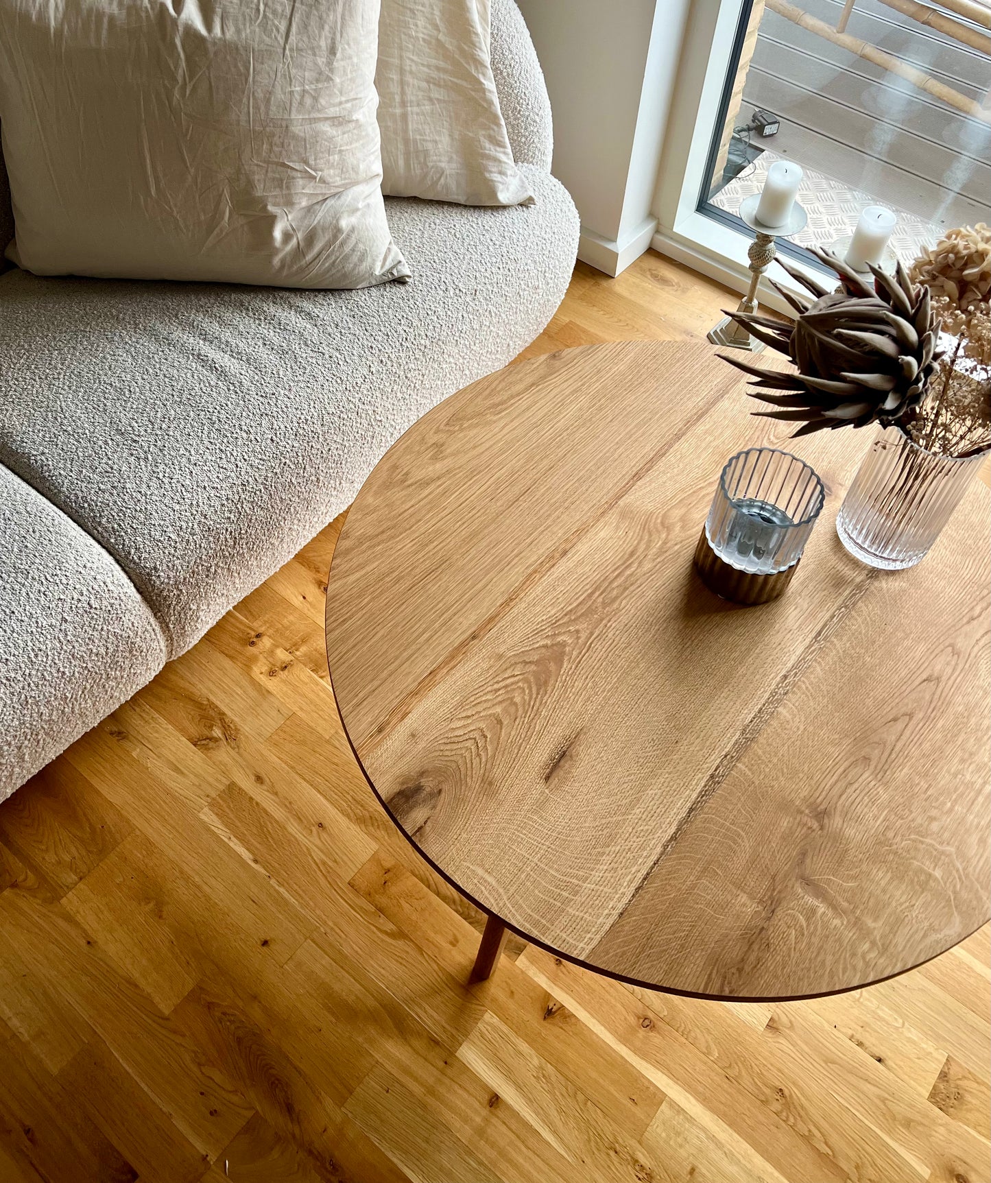 Sofa -Rundbord Egetræ